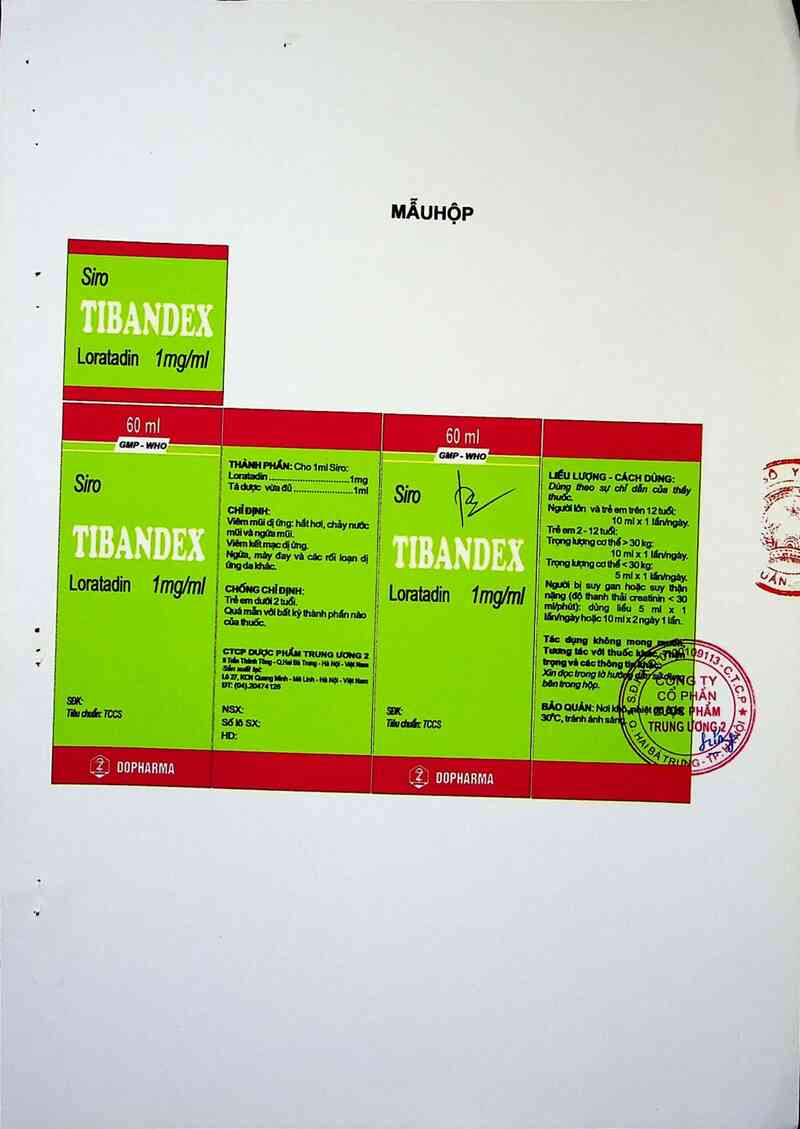 thông tin, cách dùng, giá thuốc Tibandex - ảnh 1