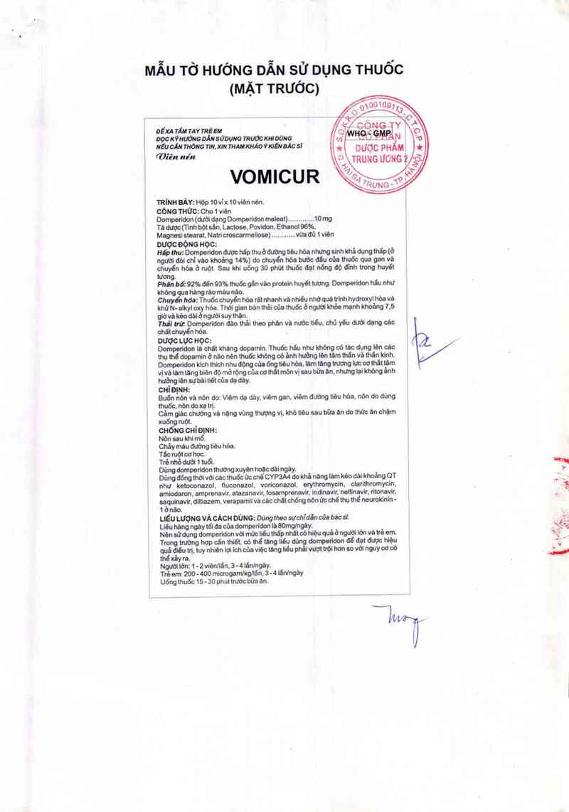 thông tin, cách dùng, giá thuốc Vomicur - ảnh 2