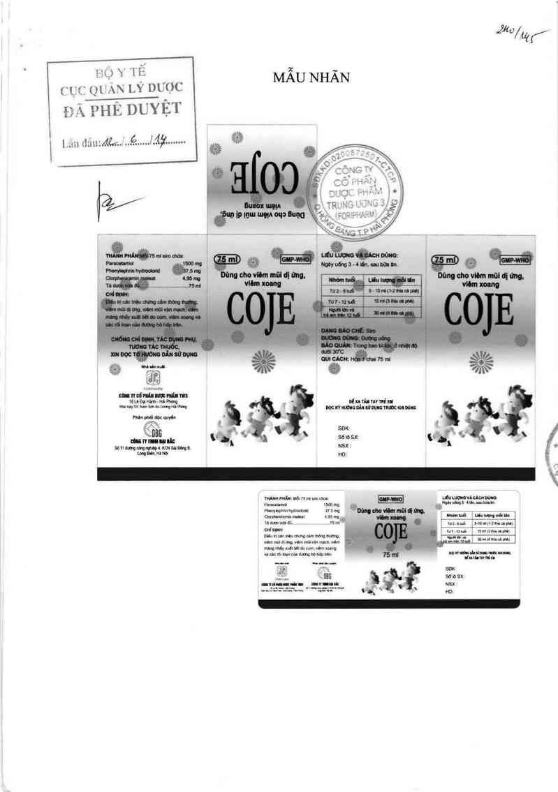 thông tin, cách dùng, giá thuốc Coje - ảnh 0