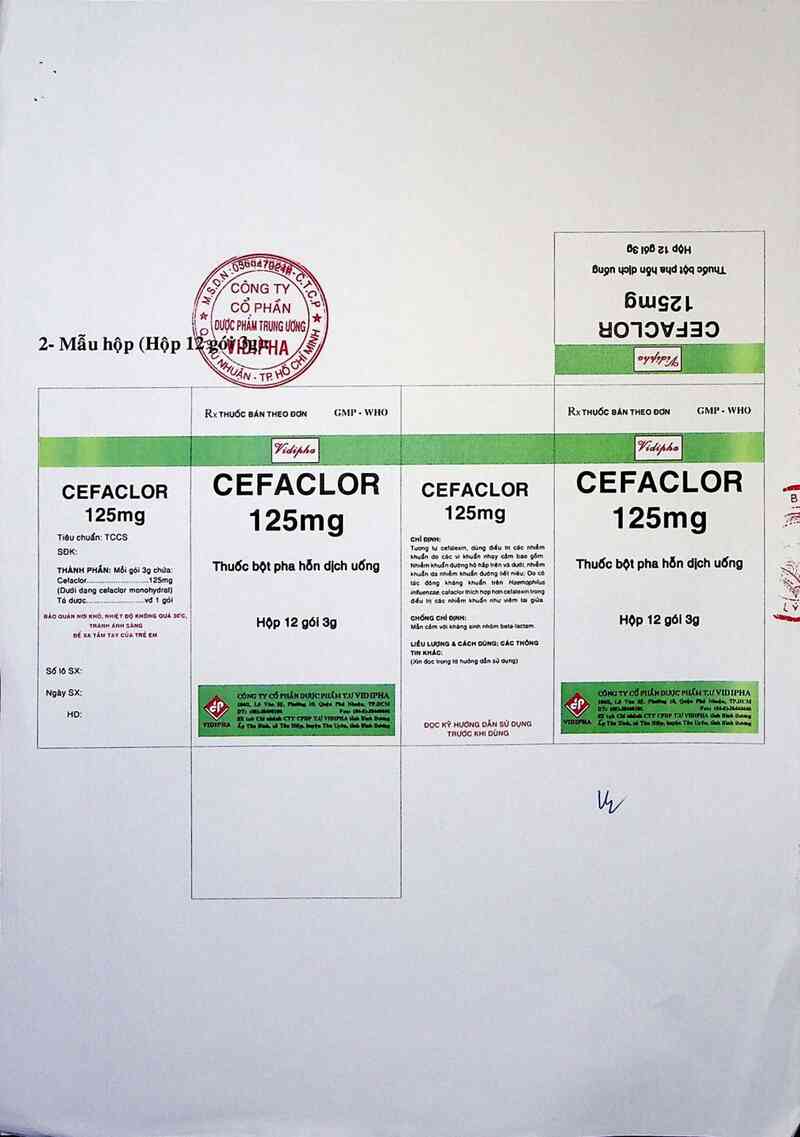 thông tin, cách dùng, giá thuốc Cefaclor 125mg - ảnh 1