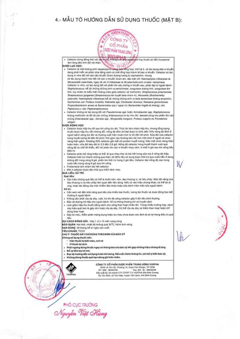 thông tin, cách dùng, giá thuốc Cefaclor 500mg - ảnh 3