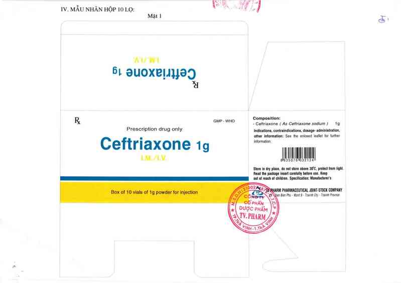 thông tin, cách dùng, giá thuốc Ceftriaxone 1g - ảnh 1