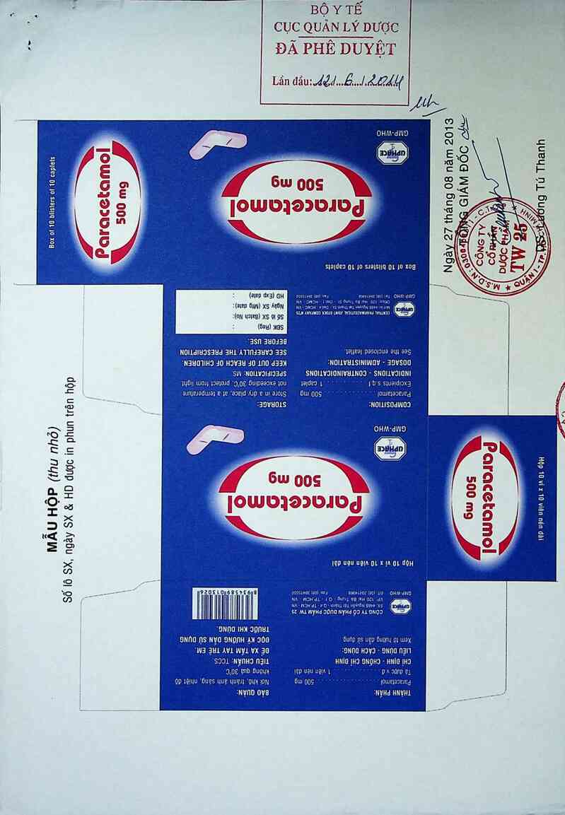 thông tin, cách dùng, giá thuốc Paracetamol 500 mg - ảnh 0