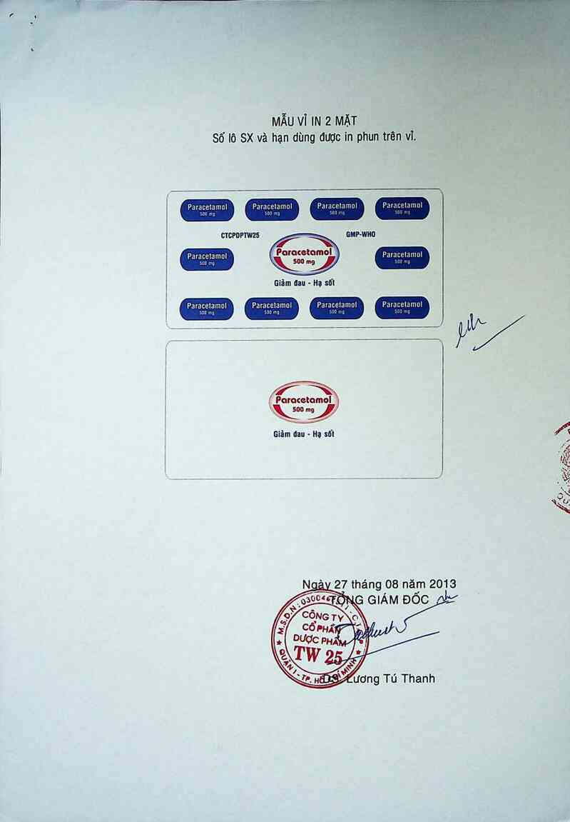 thông tin, cách dùng, giá thuốc Paracetamol 500 mg - ảnh 1