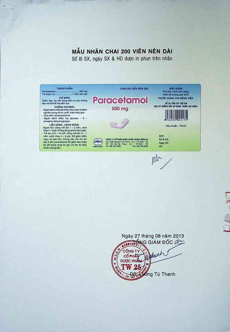 thông tin, cách dùng, giá thuốc Paracetamol 500 mg - ảnh 2