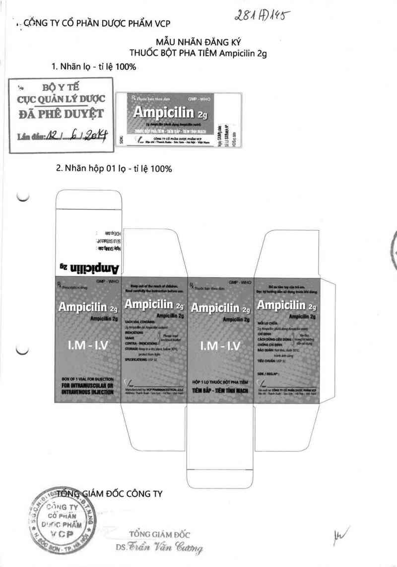 thông tin, cách dùng, giá thuốc Ampicilin 2g - ảnh 0