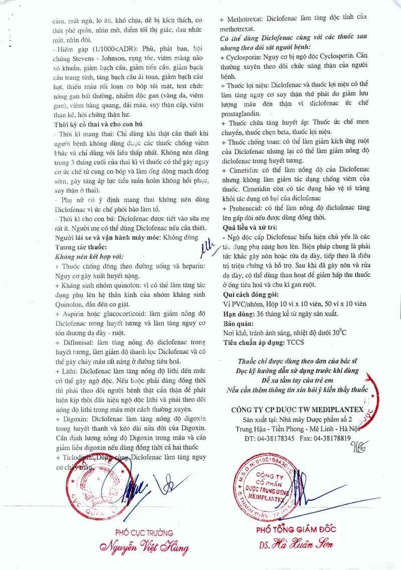 thông tin, cách dùng, giá thuốc Diclofenac - ảnh 3