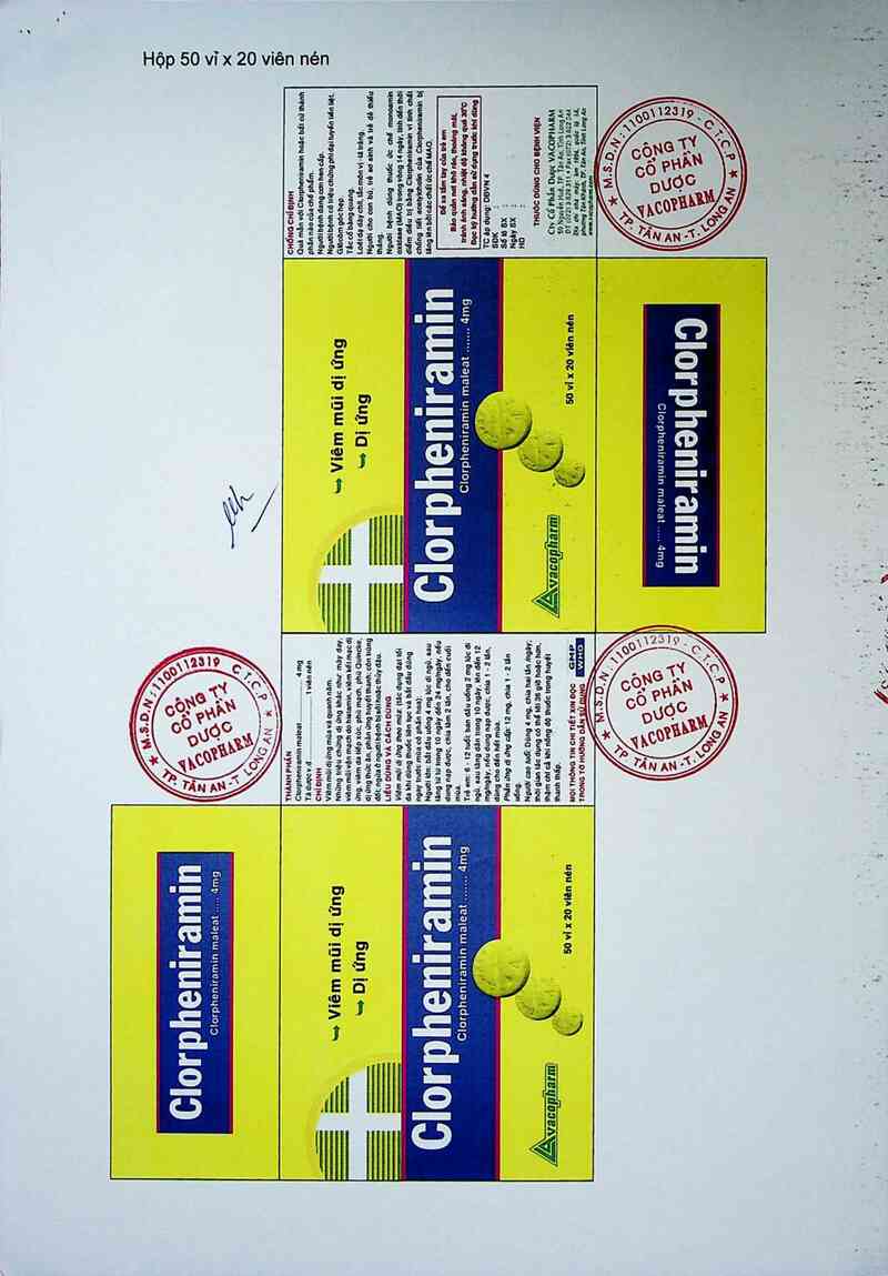 thông tin, cách dùng, giá thuốc Clorpheniramin - ảnh 2