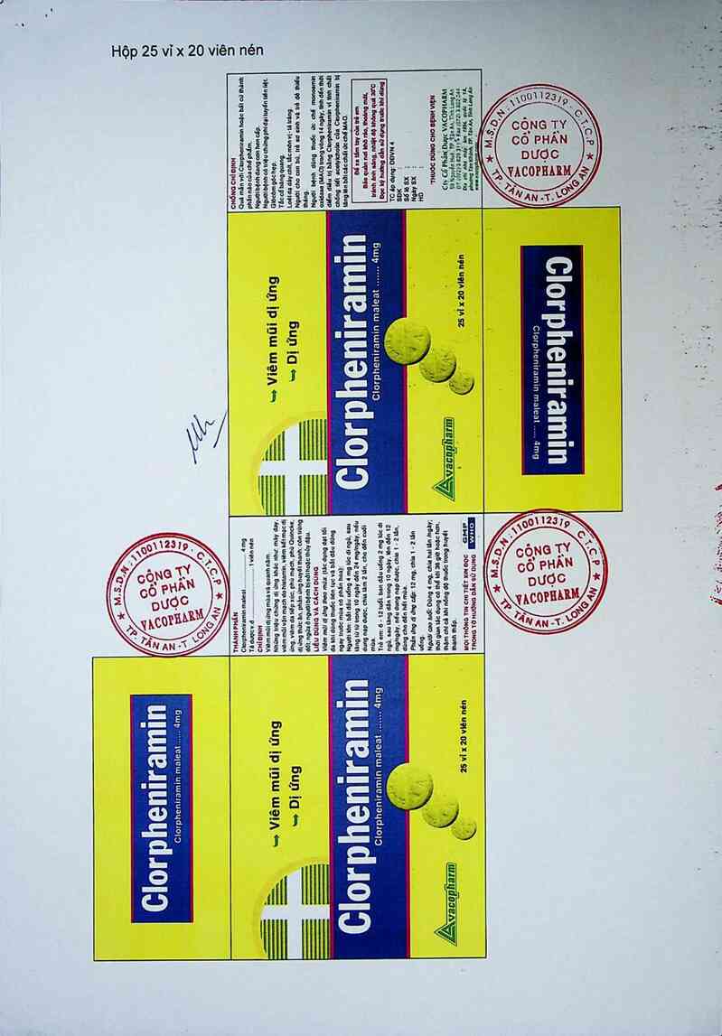 thông tin, cách dùng, giá thuốc Clorpheniramin - ảnh 3