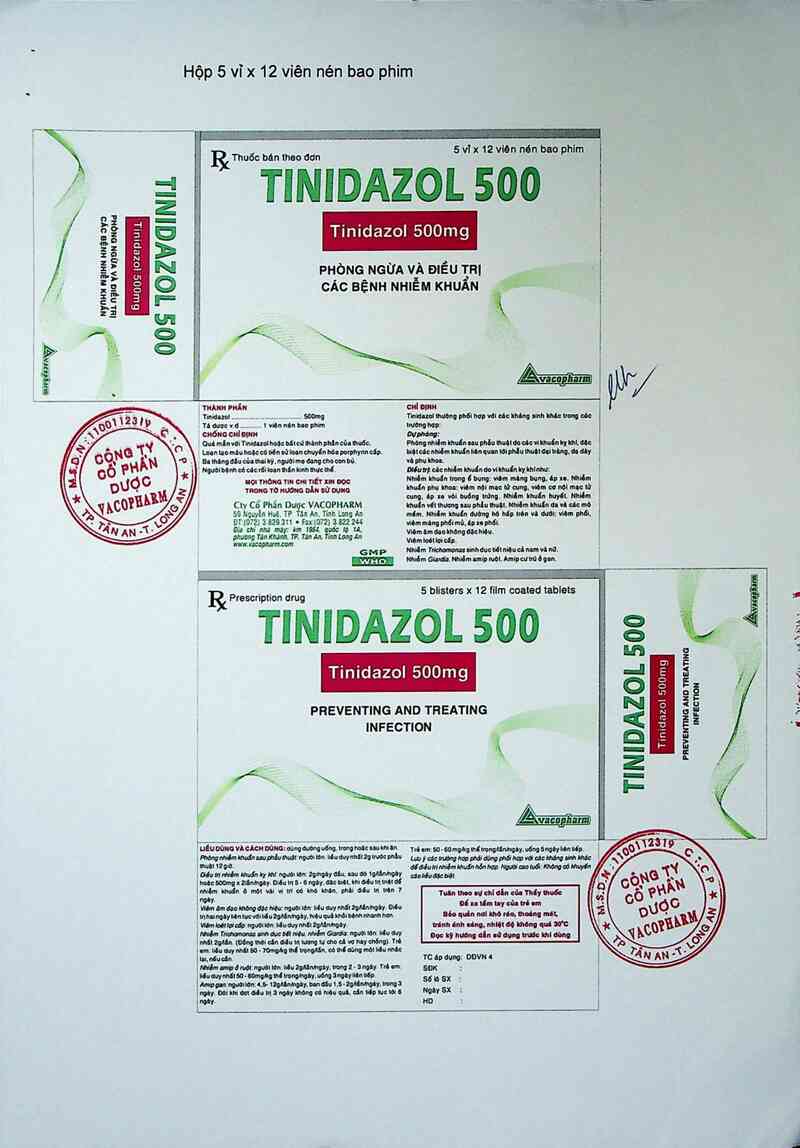 thông tin, cách dùng, giá thuốc Tinidazol 500 - ảnh 10