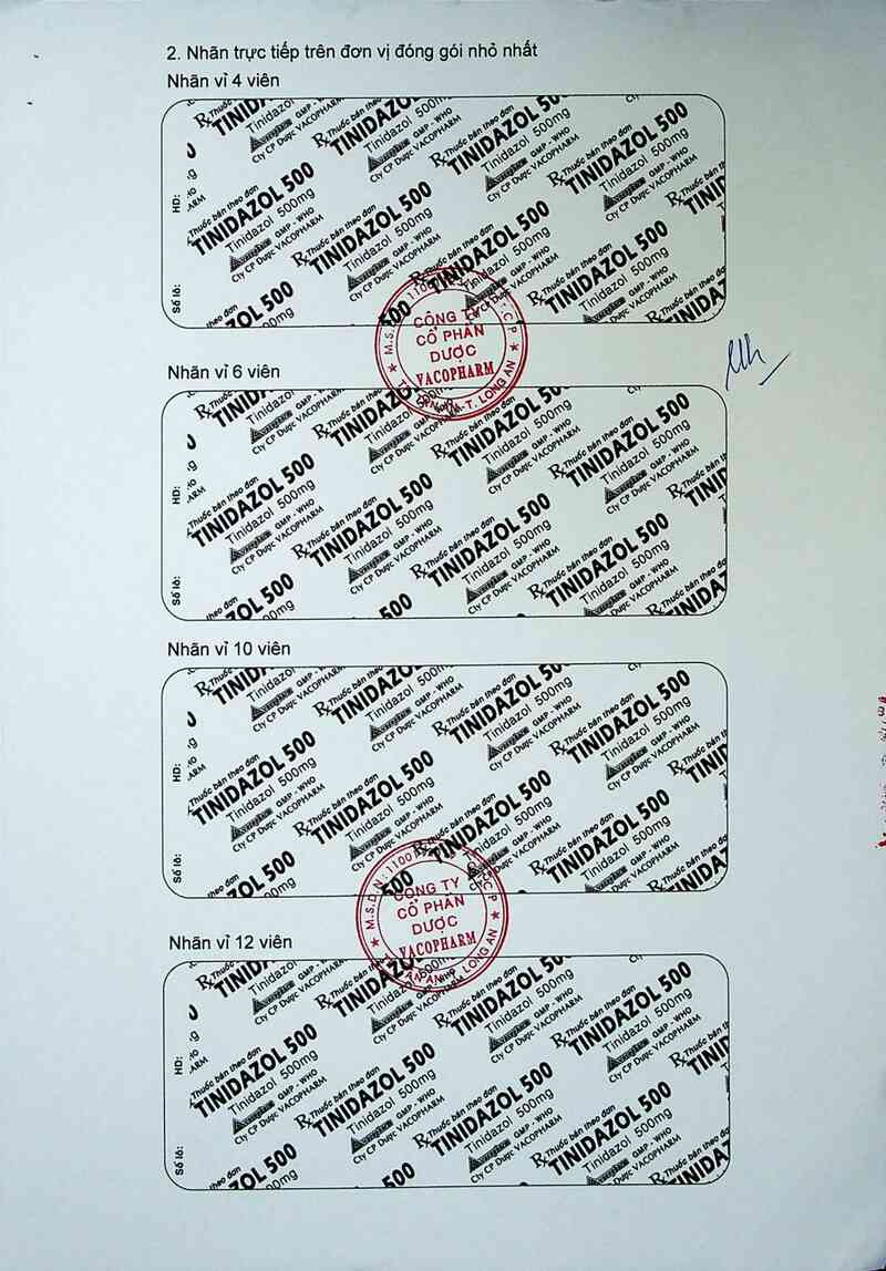 thông tin, cách dùng, giá thuốc Tinidazol 500 - ảnh 12