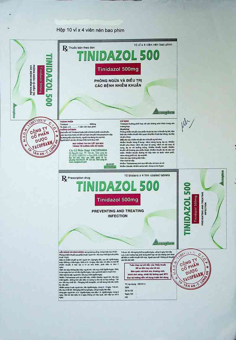thông tin, cách dùng, giá thuốc Tinidazol 500 - ảnh 2