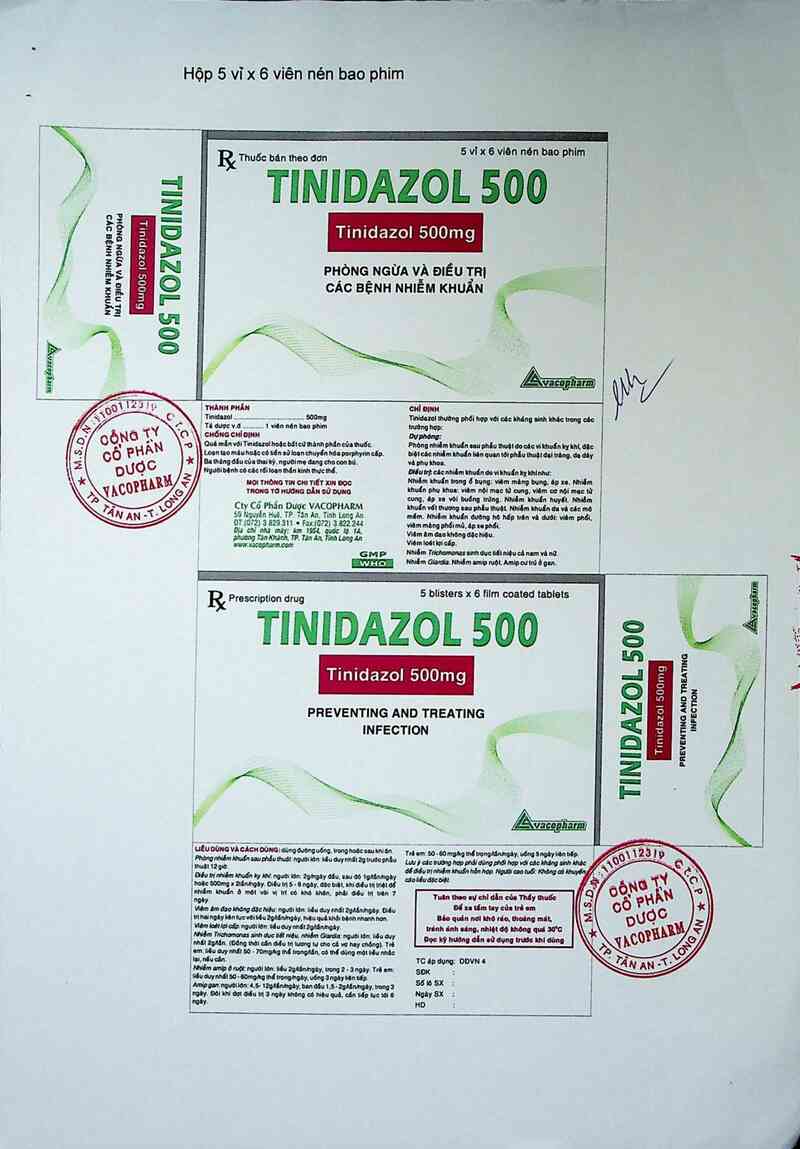 thông tin, cách dùng, giá thuốc Tinidazol 500 - ảnh 4