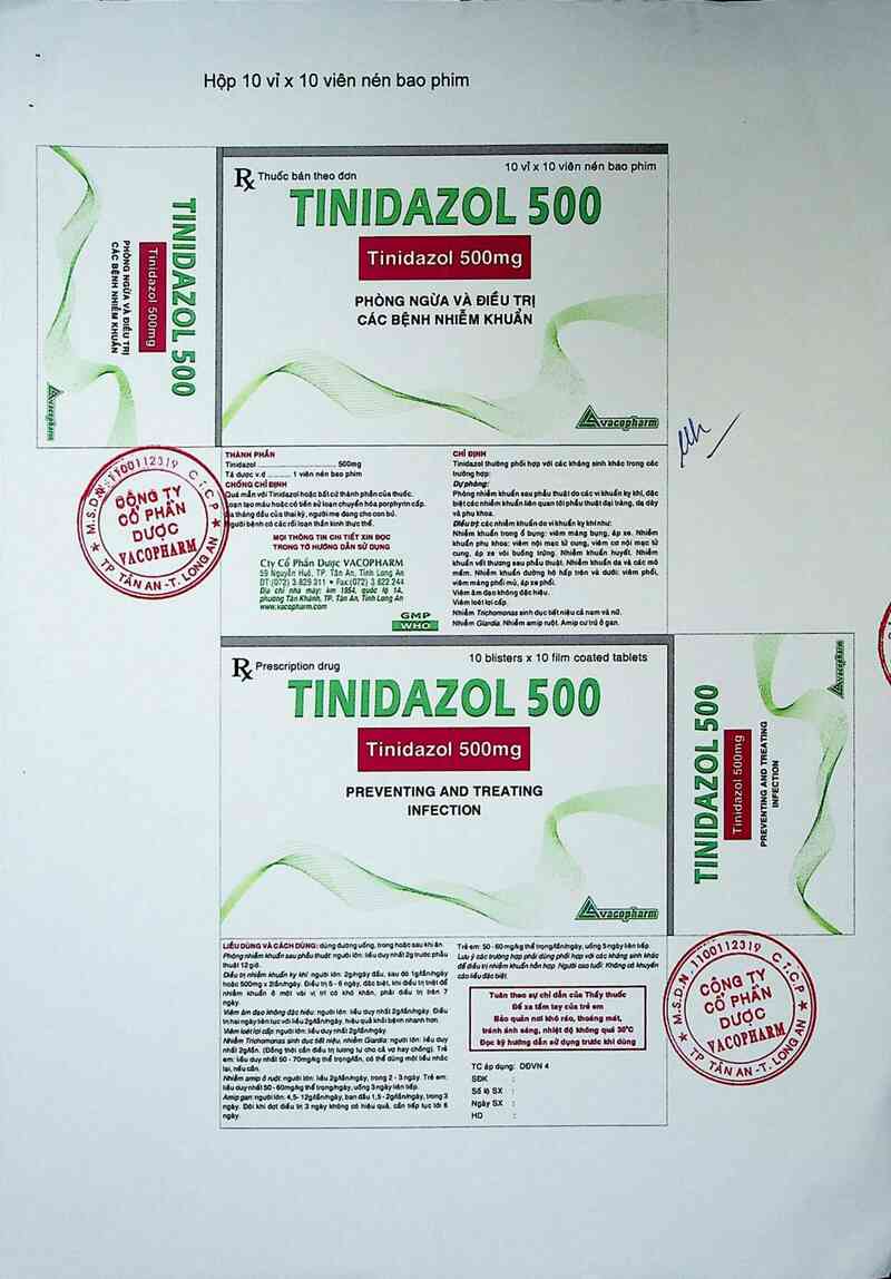 thông tin, cách dùng, giá thuốc Tinidazol 500 - ảnh 7