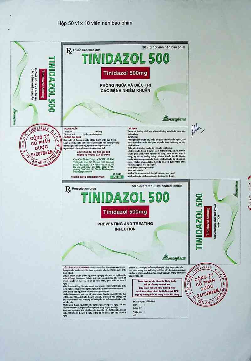 thông tin, cách dùng, giá thuốc Tinidazol 500 - ảnh 8