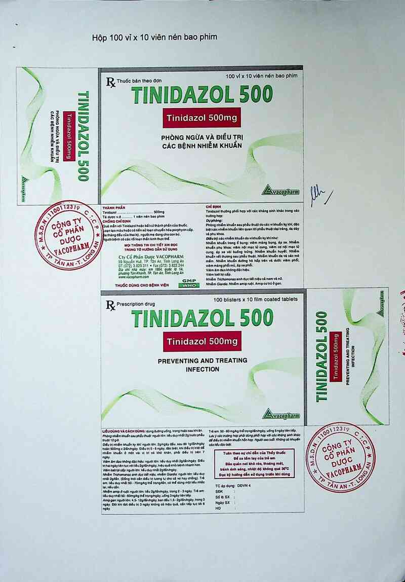 thông tin, cách dùng, giá thuốc Tinidazol 500 - ảnh 9