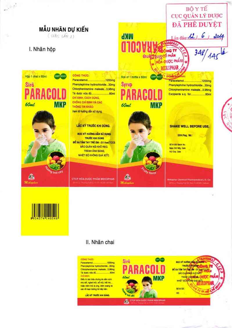 thông tin, cách dùng, giá thuốc Paracold MKP - ảnh 0