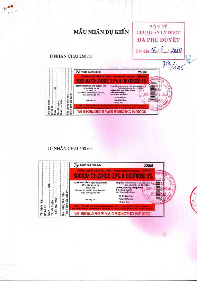 thông tin, cách dùng, giá thuốc Sodium chloride 0,9% & dextrose 5% - ảnh 0