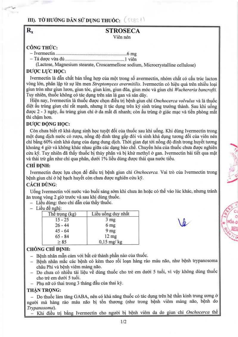 thông tin, cách dùng, giá thuốc Stroseca - ảnh 2