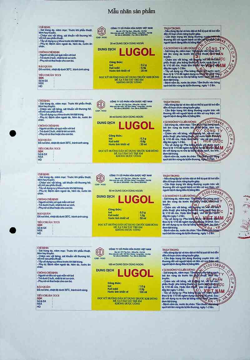 thông tin, cách dùng, giá thuốc Dung dịch lugol - ảnh 1