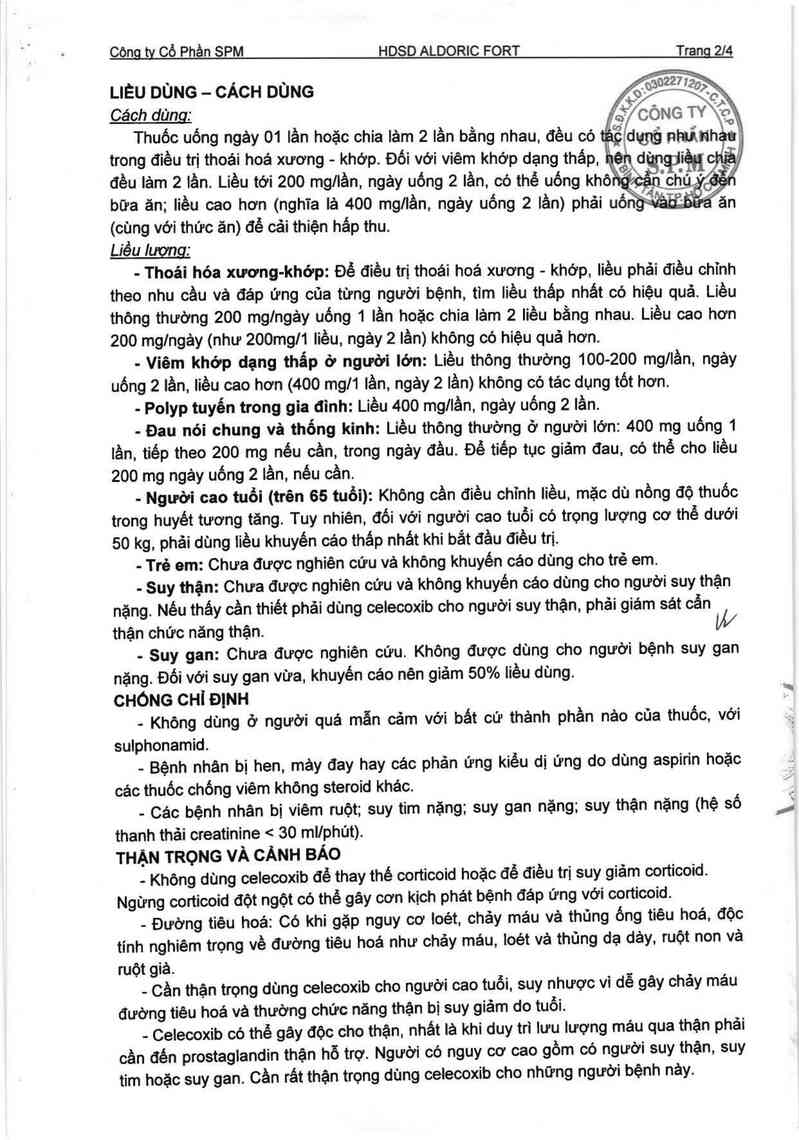 thông tin, cách dùng, giá thuốc Aldoric fort - ảnh 3