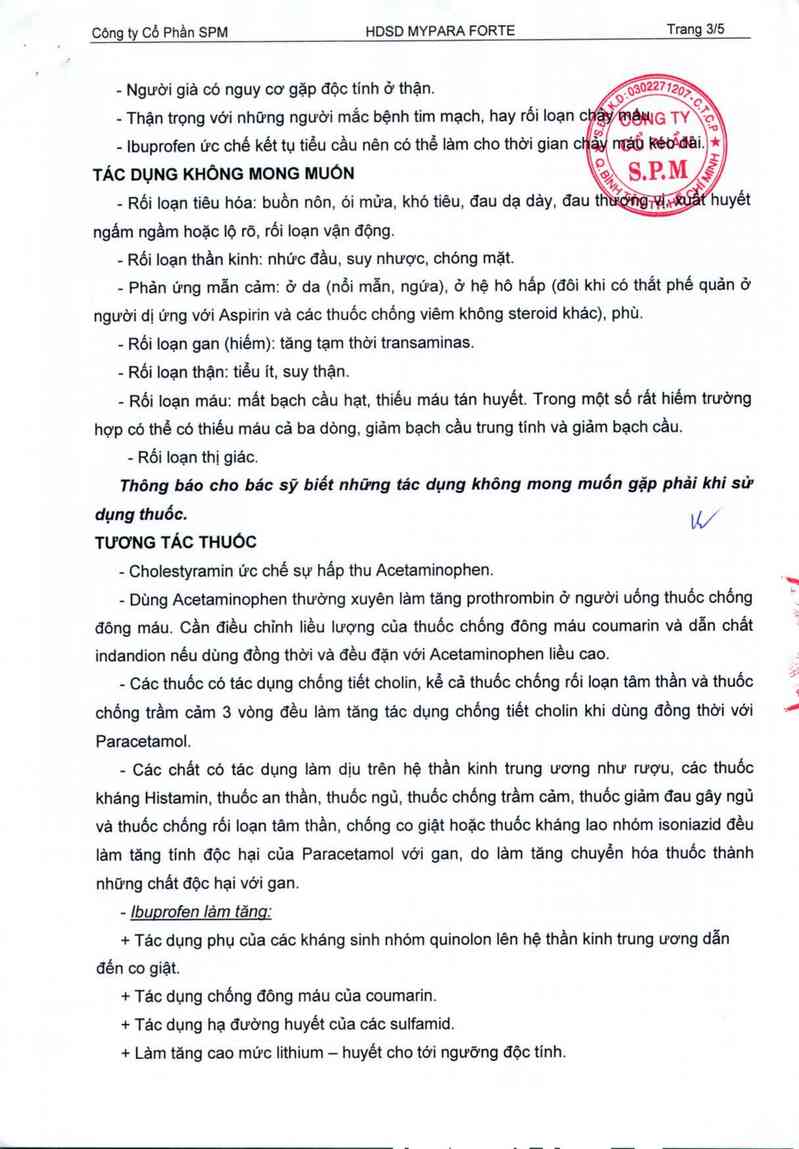 thông tin, cách dùng, giá thuốc Mypara forte - ảnh 3