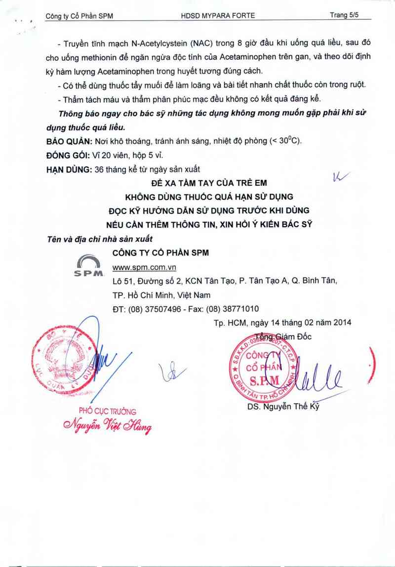 thông tin, cách dùng, giá thuốc Mypara forte - ảnh 5