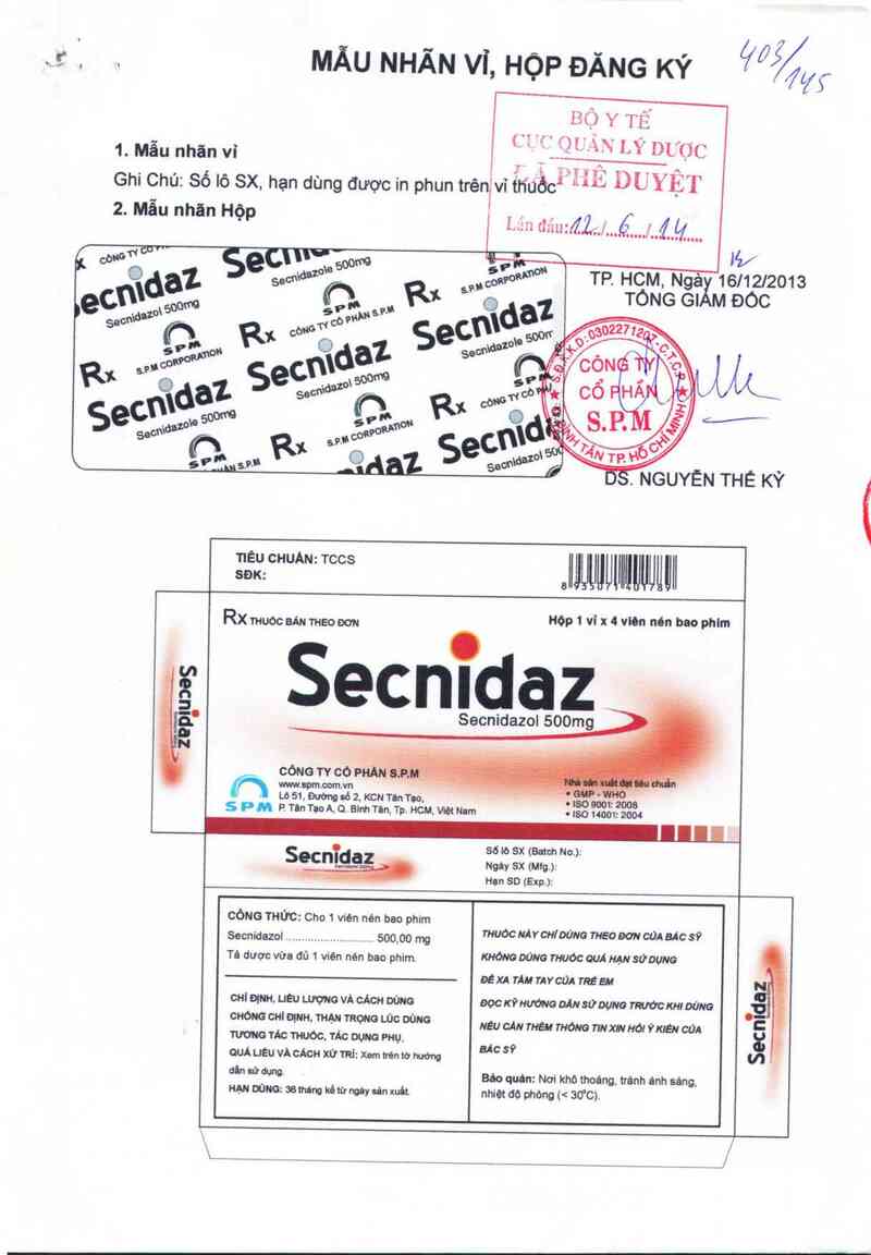 thông tin, cách dùng, giá thuốc Secnidaz - ảnh 0
