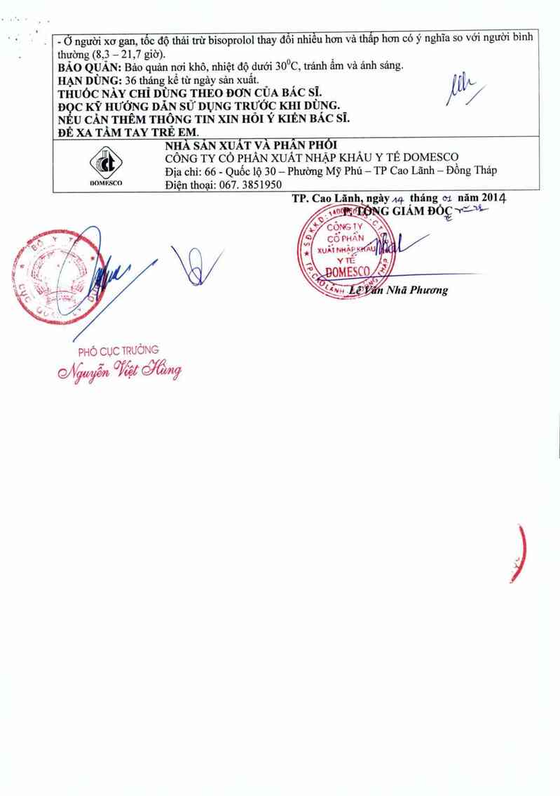 thông tin, cách dùng, giá thuốc Domecor 2,5 mg - ảnh 6