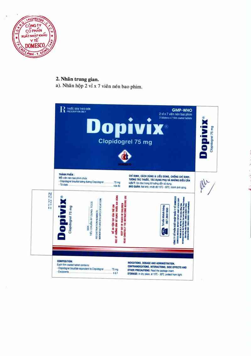 thông tin, cách dùng, giá thuốc Dopivix - ảnh 1