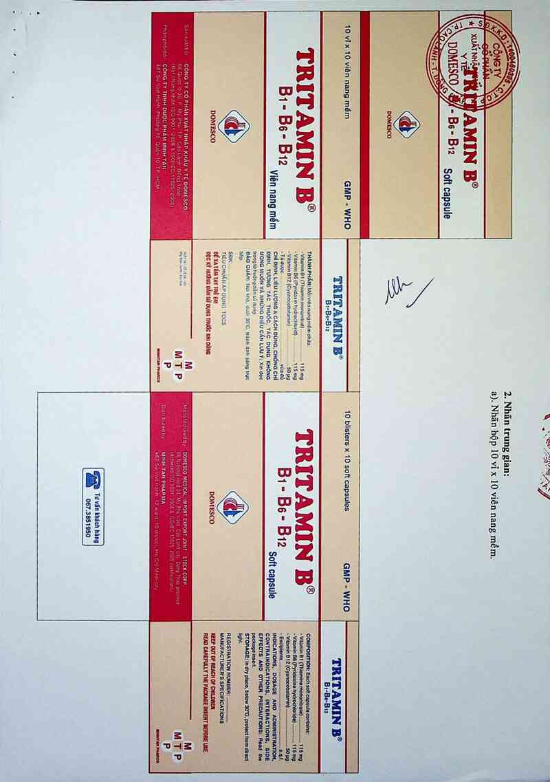 thông tin, cách dùng, giá thuốc Tritamin B - ảnh 1