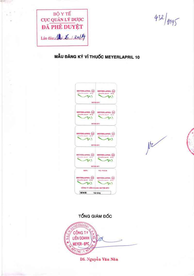 thông tin, cách dùng, giá thuốc Meyerlapril 10 - ảnh 0