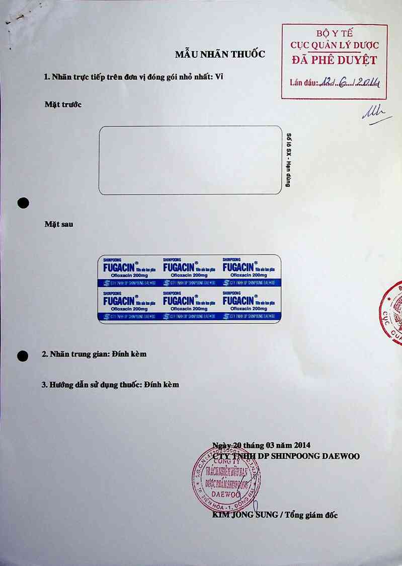 thông tin, cách dùng, giá thuốc Shinpoong Fugacin - ảnh 0