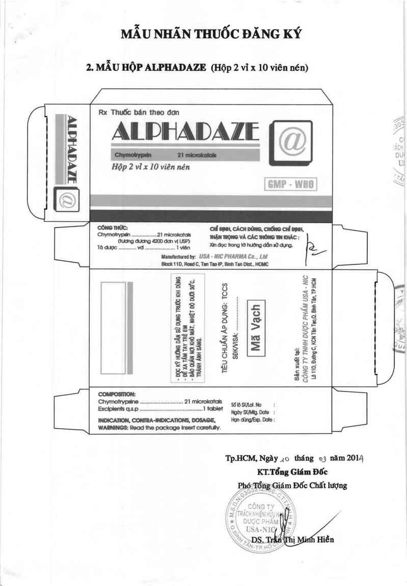 thông tin, cách dùng, giá thuốc Alphadaze - ảnh 1
