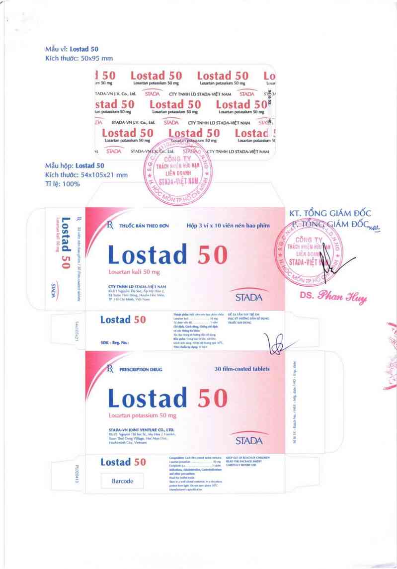thông tin, cách dùng, giá thuốc Lostad 50 - ảnh 1