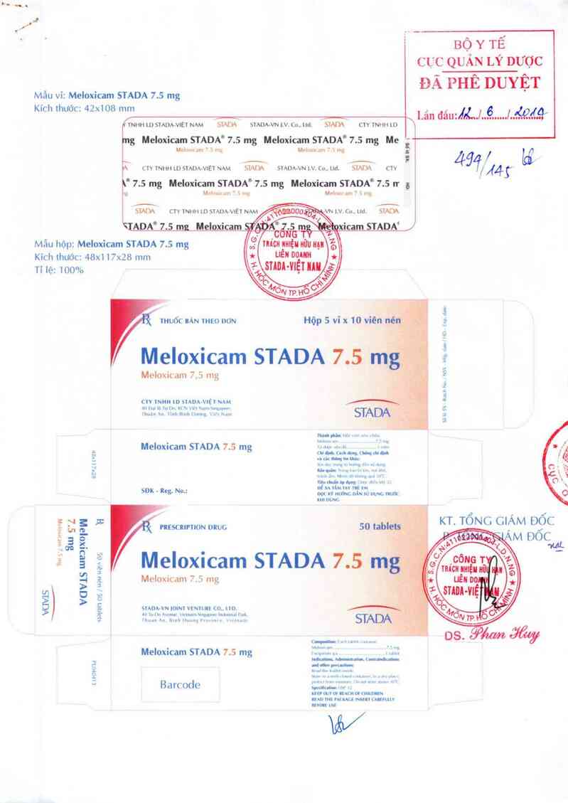 thông tin, cách dùng, giá thuốc Meloxicam Stada 7.5mg - ảnh 0