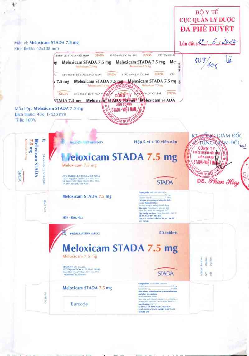 thông tin, cách dùng, giá thuốc Meloxicam Stada 7.5mg - ảnh 0