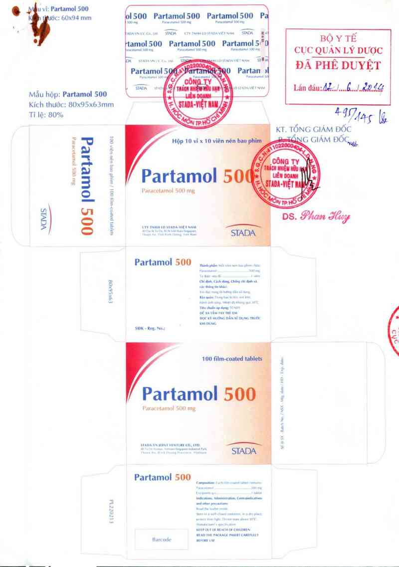 thông tin, cách dùng, giá thuốc Partamol 500 - ảnh 0
