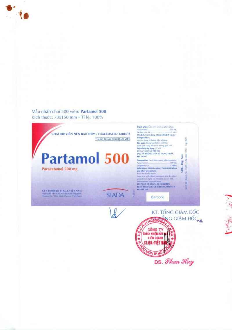 thông tin, cách dùng, giá thuốc Partamol 500 - ảnh 2