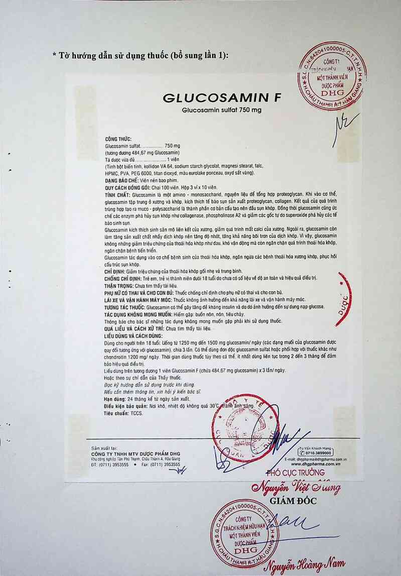 thông tin, cách dùng, giá thuốc Glucosamin F - ảnh 4