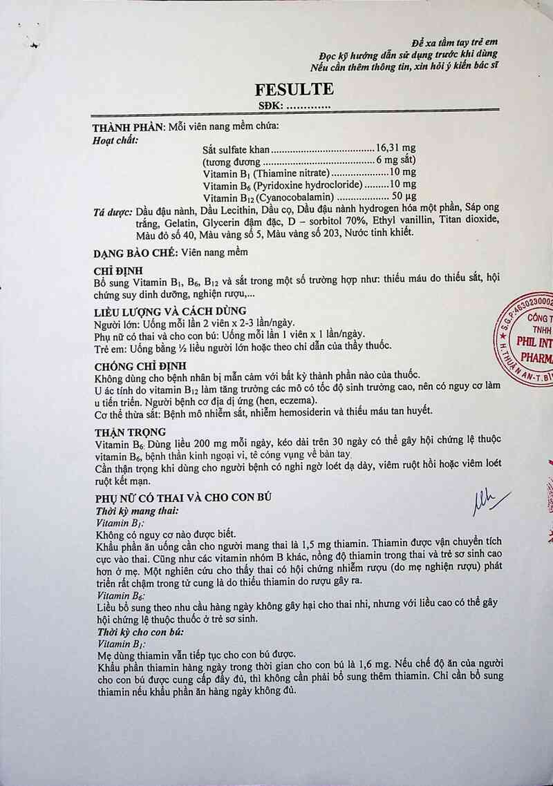 thông tin, cách dùng, giá thuốc Fesulte - ảnh 3