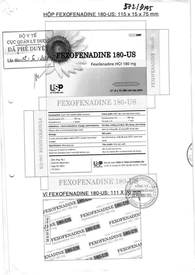 thông tin, cách dùng, giá thuốc Fexofenadine 180 - US - ảnh 0