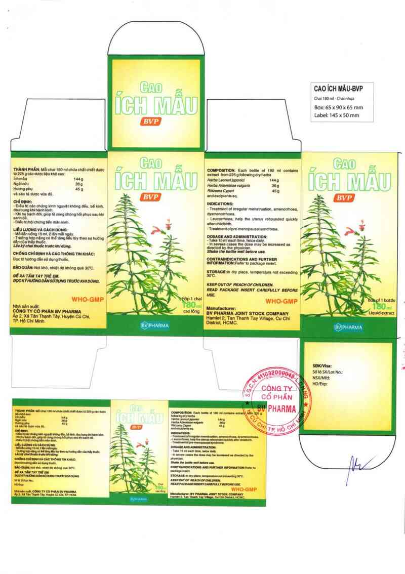 thông tin, cách dùng, giá thuốc Cao ích mẫu - BVP - ảnh 3