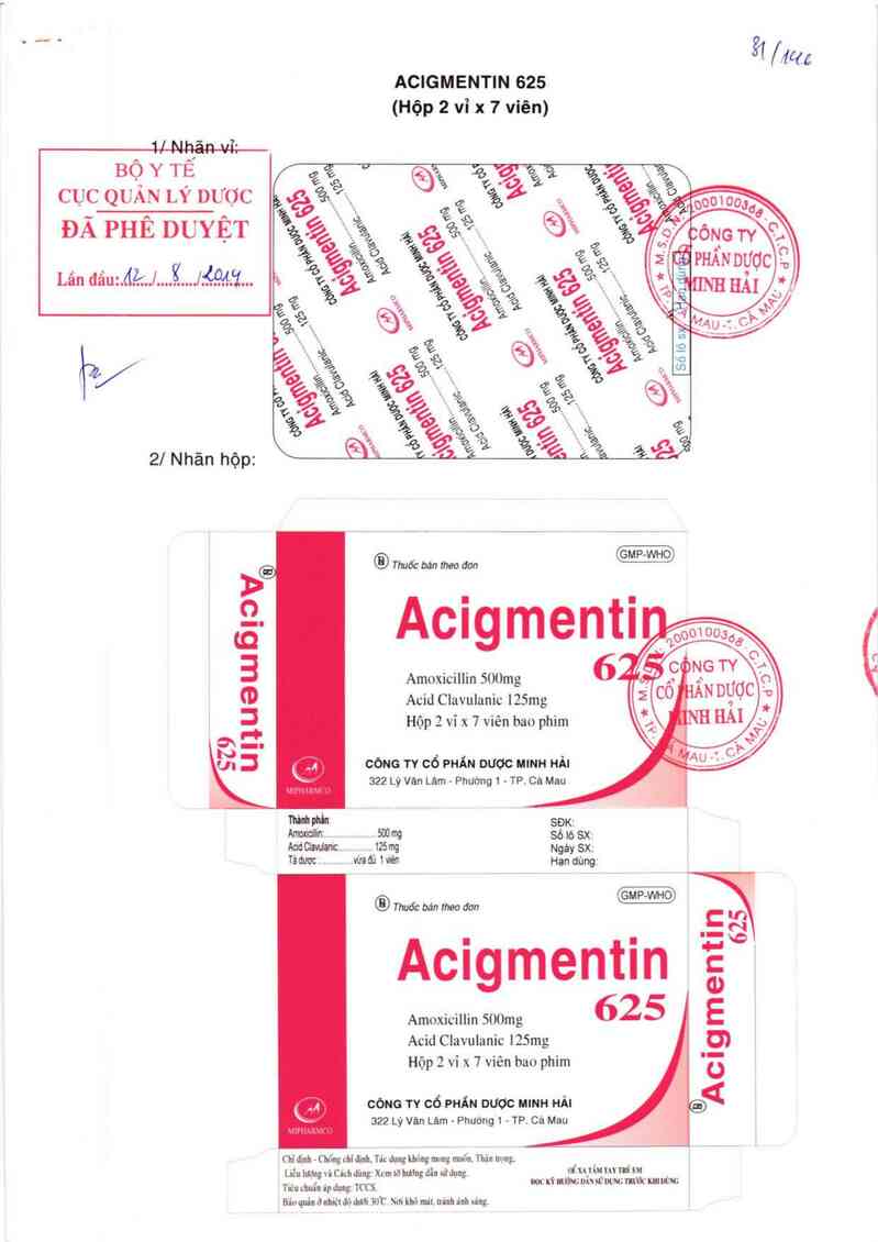 thông tin, cách dùng, giá thuốc Acigmentin 625 - ảnh 0