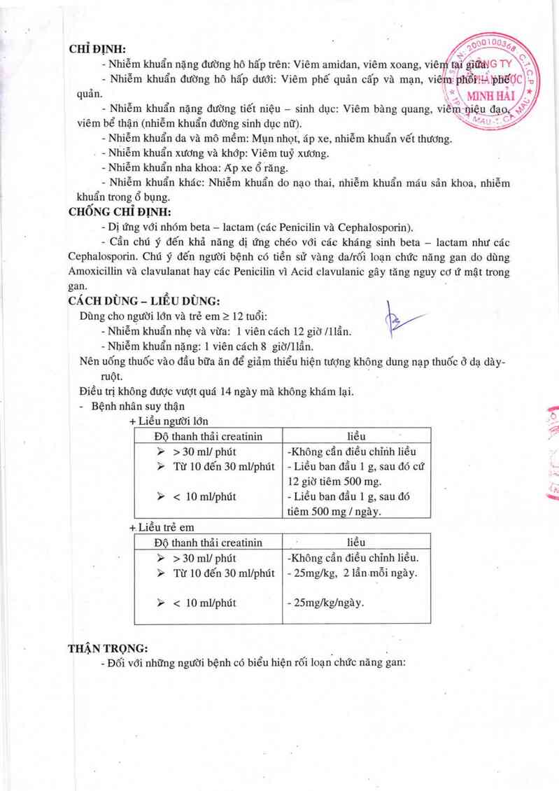 thông tin, cách dùng, giá thuốc Acigmentin 625 - ảnh 2