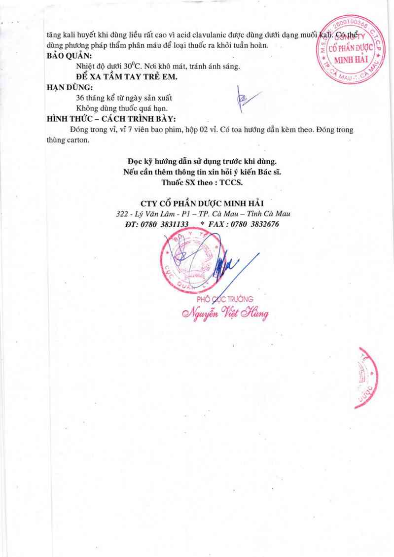 thông tin, cách dùng, giá thuốc Acigmentin 625 - ảnh 4
