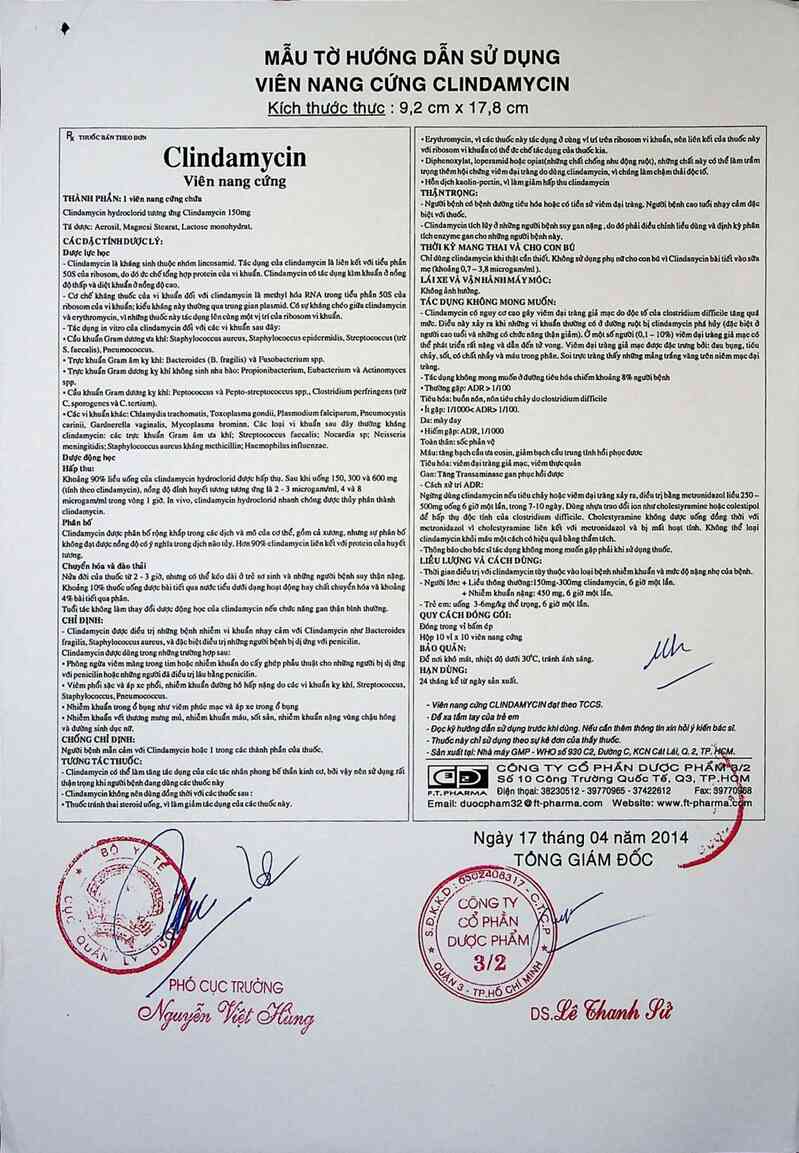 thông tin, cách dùng, giá thuốc Clindamycin - ảnh 2