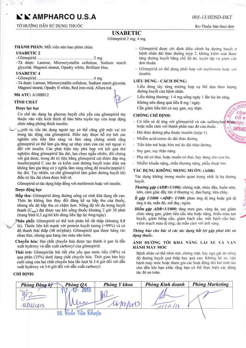 thông tin, cách dùng, giá thuốc Usabetic 2 - ảnh 5