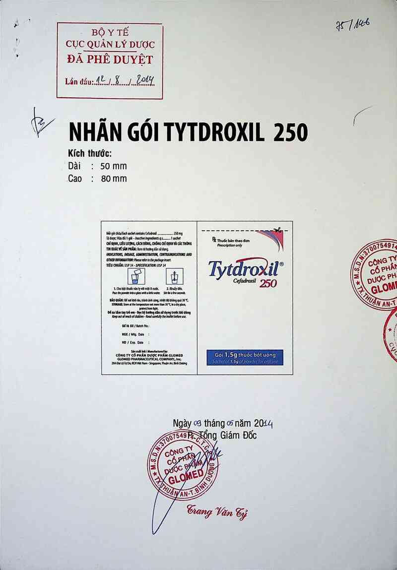 thông tin, cách dùng, giá thuốc Tytdroxil 250 - ảnh 0