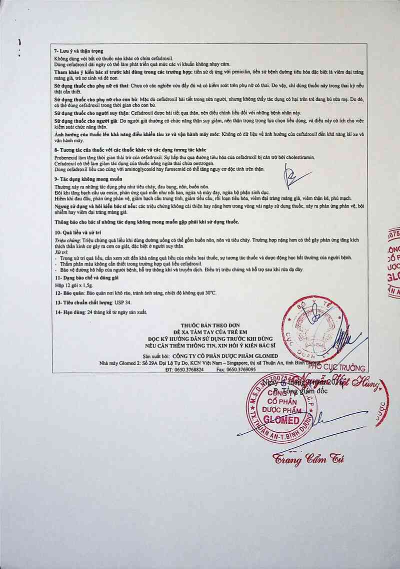thông tin, cách dùng, giá thuốc Tytdroxil 250 - ảnh 3
